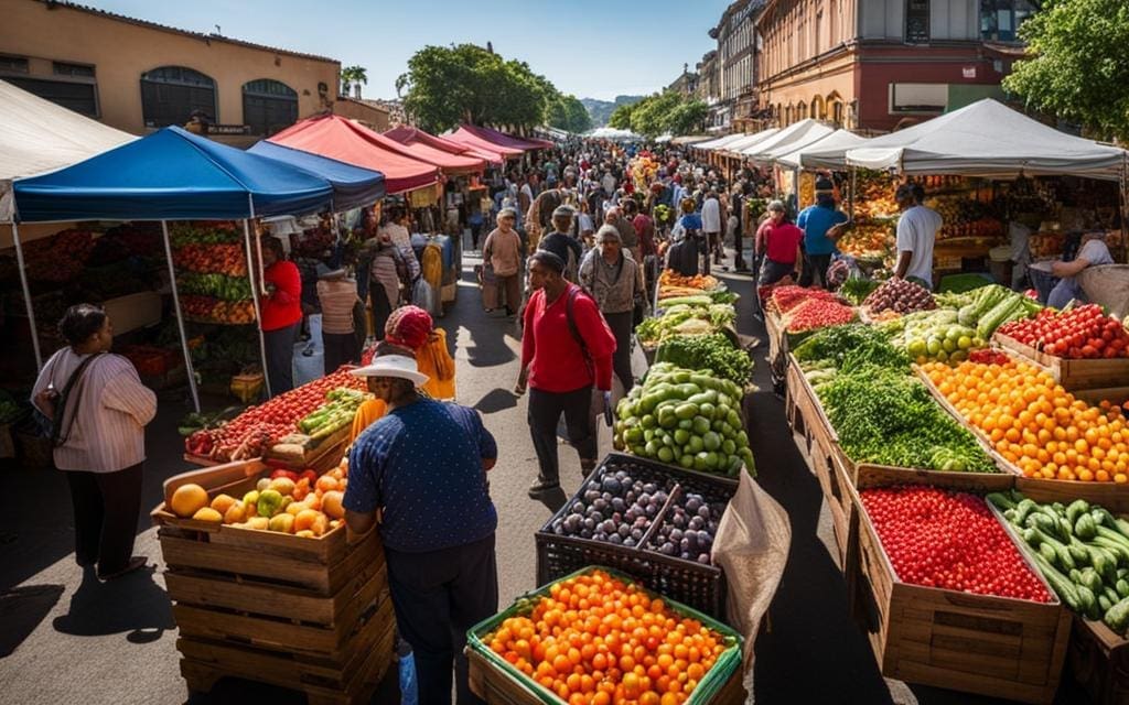 Lokale markt met groenten en fruit