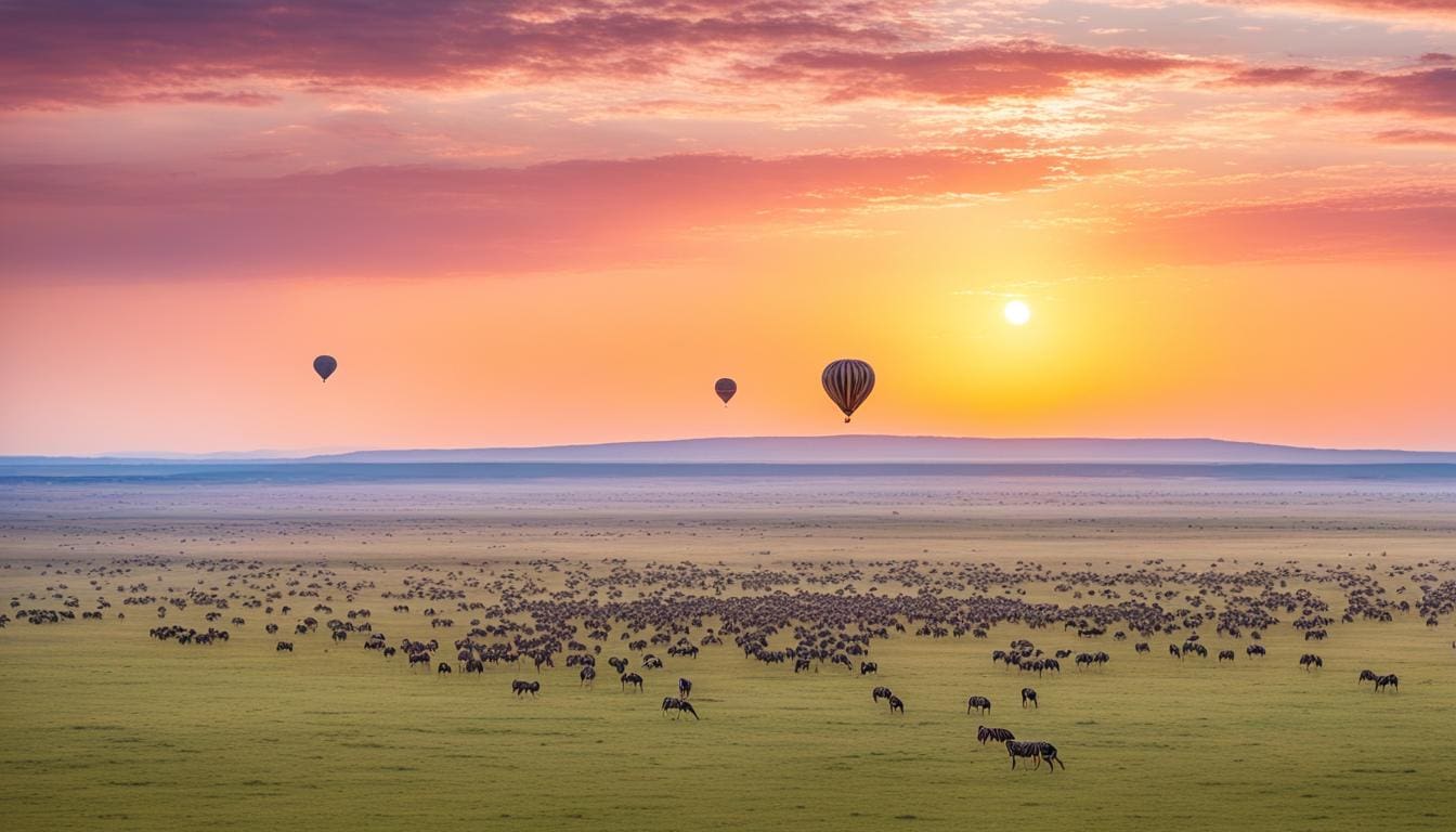 Een privé ballonvaart over de Serengeti tijdens de migratie