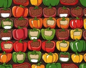 Gevulde paprika's met gehakt en rijst