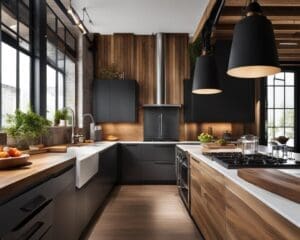 Combineren van Industrieel en Hout in Keukendesign