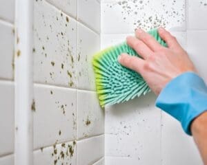 hoe krijg ik schimmel uit de voegen van mijn badkamer
