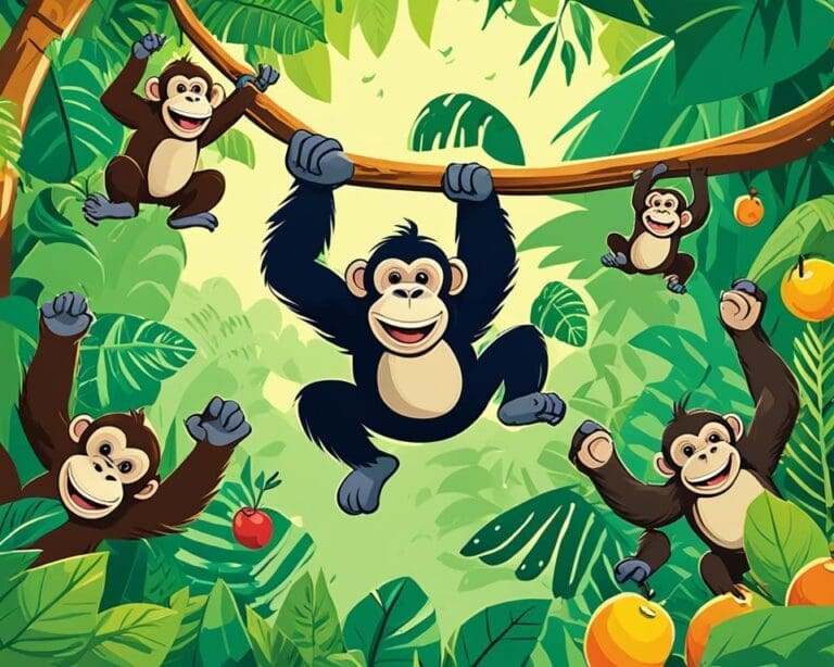 in de jungle wonen apen wat doen die daar