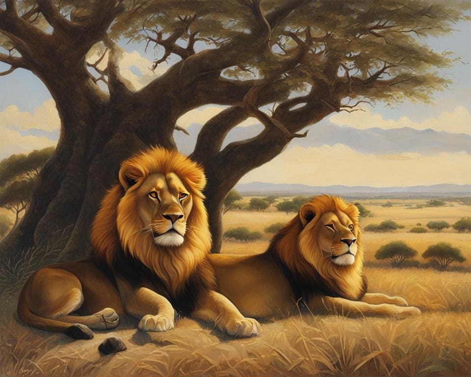 leeuwen in het wild