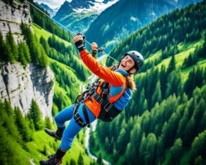 Ziplinen in de Zwitserse Alpen