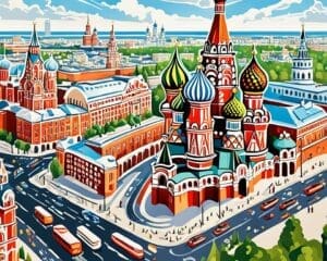 De kunst en architectuur van het Russische Moskou