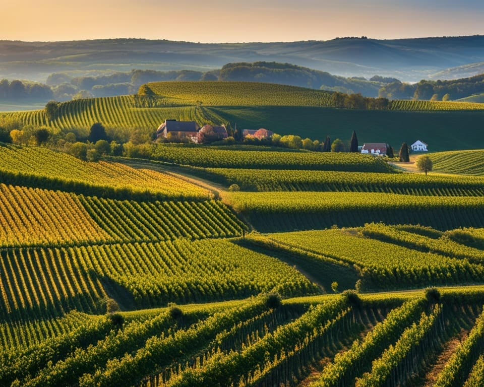 Uniek landschap van de Champagne