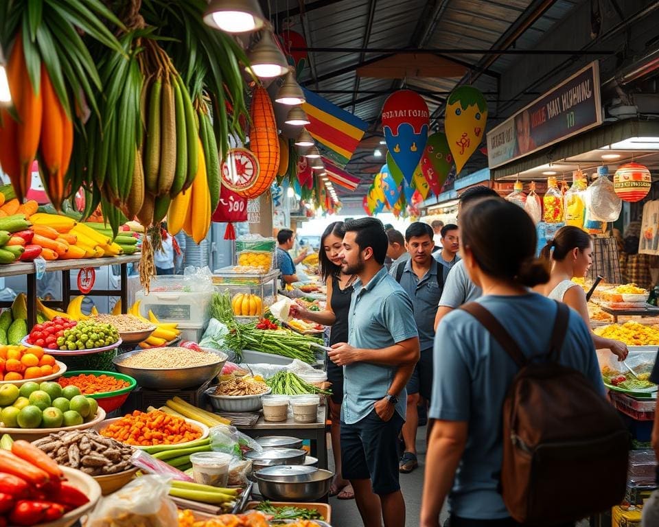 Eten op de markt in Ho Chi Minh Stad