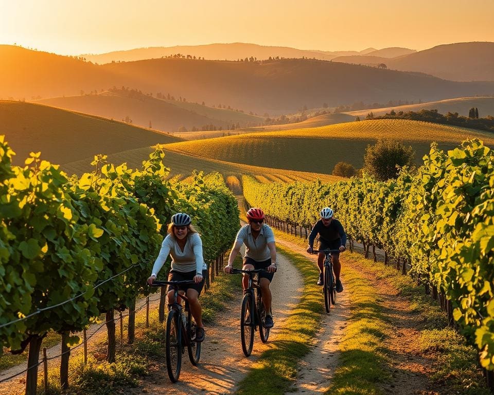 Fietsen tussen de wijngaarden Toscane