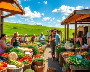 Geniet van een boerderijmarkt vol verse streekproducten
