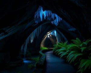 Geniet van een wandeling door de grotten van Waitomo