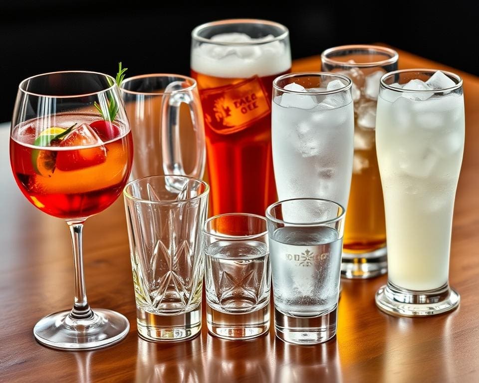 Glazen voor alcoholische en niet-alcoholische dranken