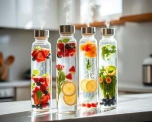 Herbruikbare waterflessen met infuser voor verse drankjes