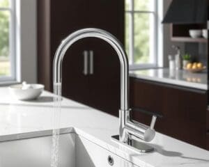 Moderne keukenkraan met sensortechnologie