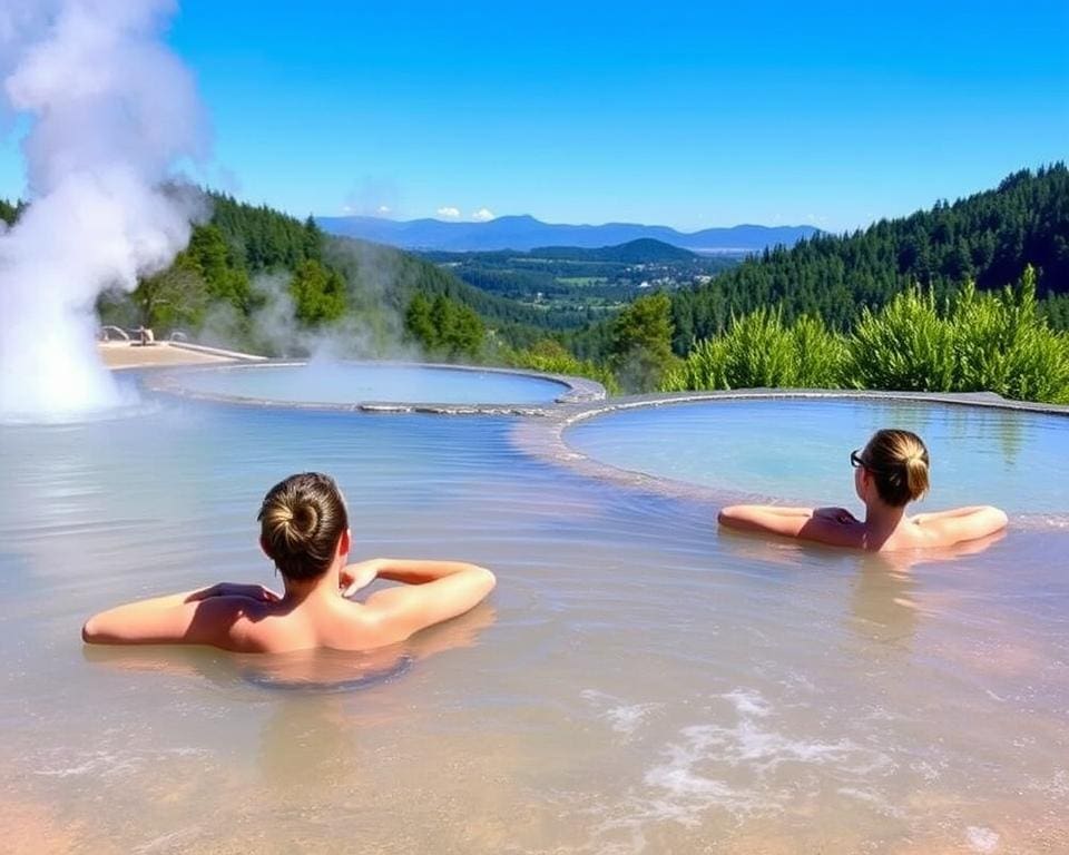 Ontspan in de thermale baden van Rotorua, Nieuw-Zeeland