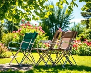 Opklapbare tuinstoelen voor makkelijk buitenopslag