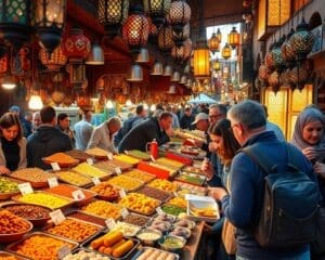 Proef de lokale gerechten op de markten van Marrakesh