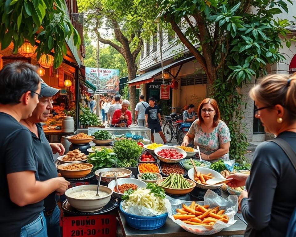 Proef de lokale gerechten van Hanoi, Vietnam