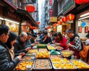 Proef de lokale gerechten van Hong Kong