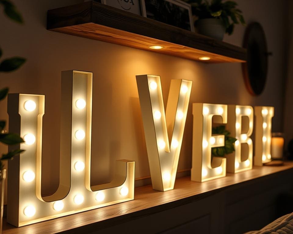 Sfeervolle lichtletters voor een persoonlijke touch