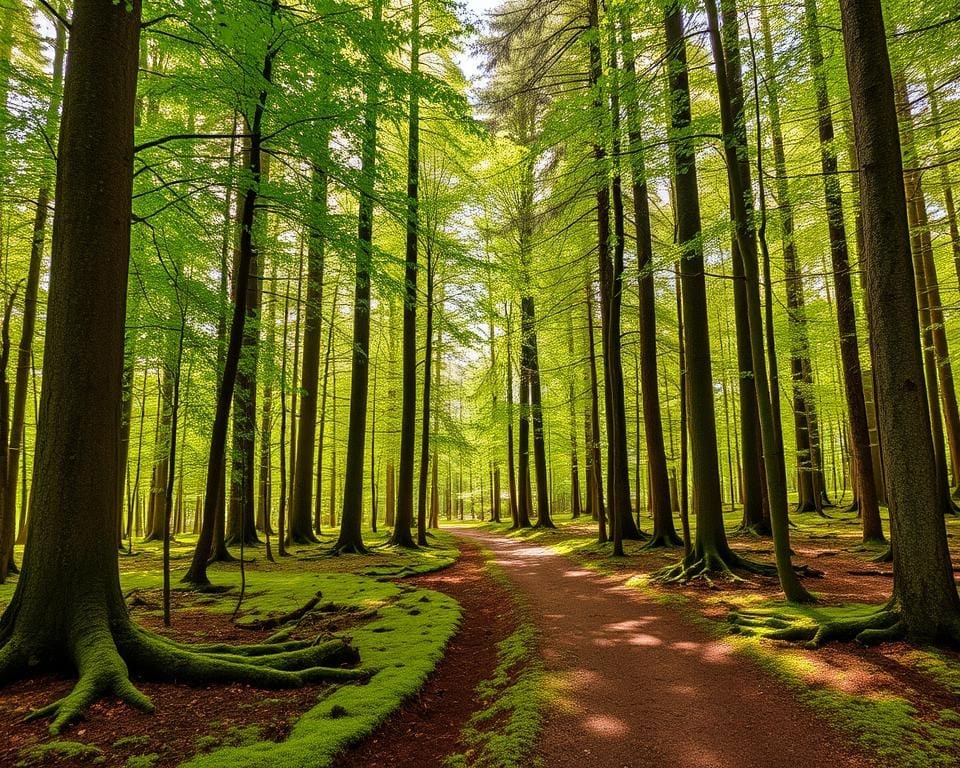 Wandelen door de bossen van het Thüringer Woud, Duitsland