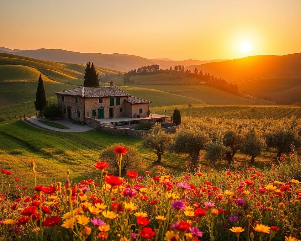 verborgen schatten van het platteland in Italië