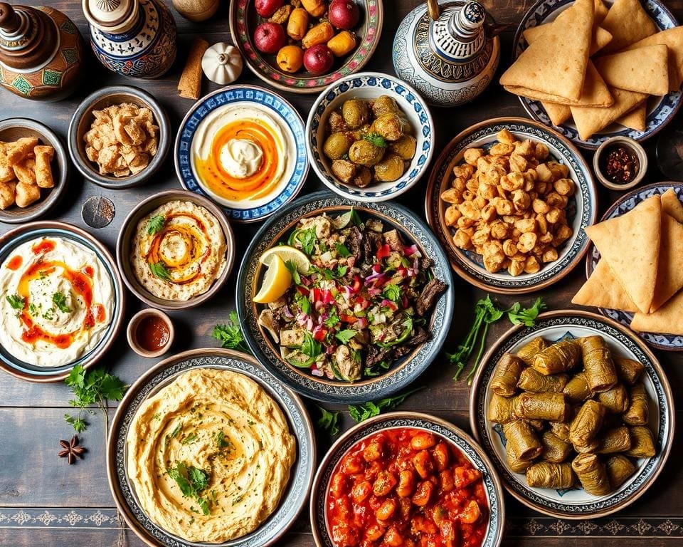 Libanese keuken met traditionele gerechten en Libanees eten