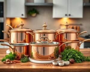 Luxe koperen potten voor stijlvolle keukens