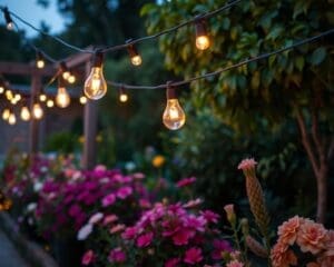 Moderne lichtslingers voor een sfeervolle tuin