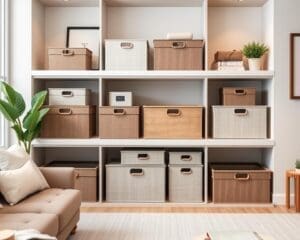 Opbergboxen voor een nette en georganiseerde woonkamer