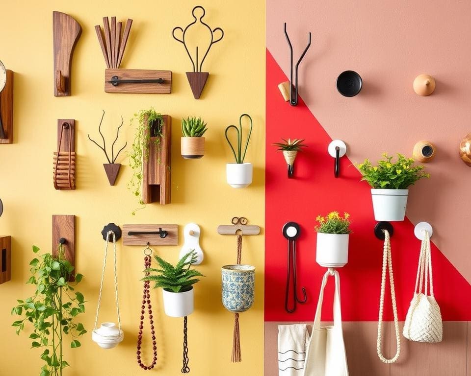 Trendy wandhaken decoratie