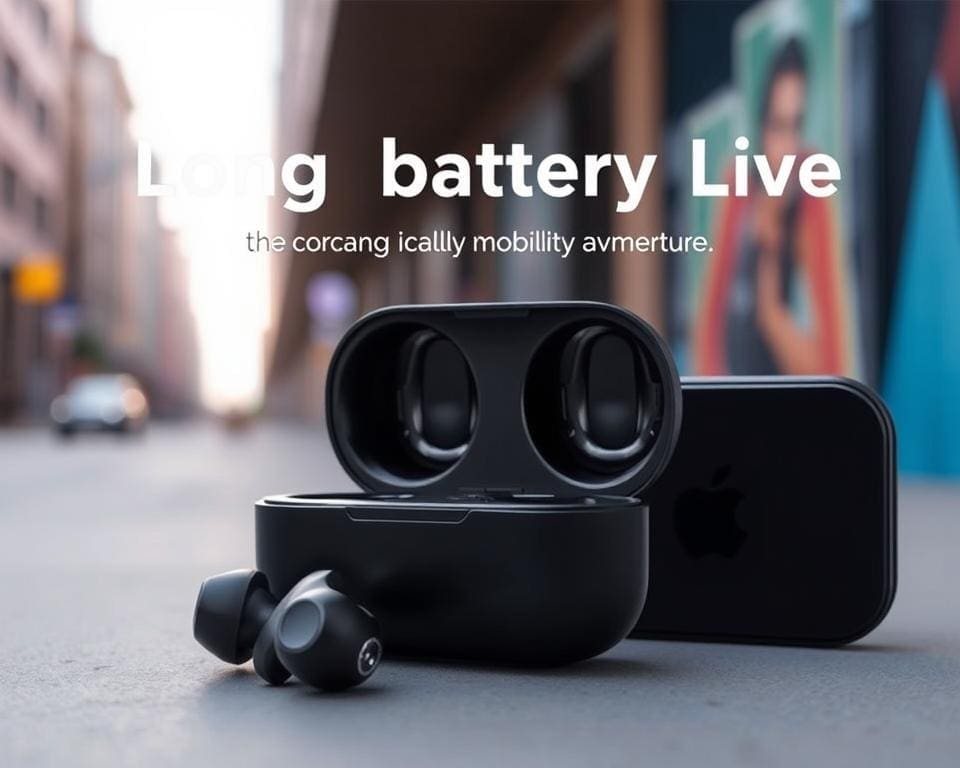 in-ear headphones met lange batterijduur