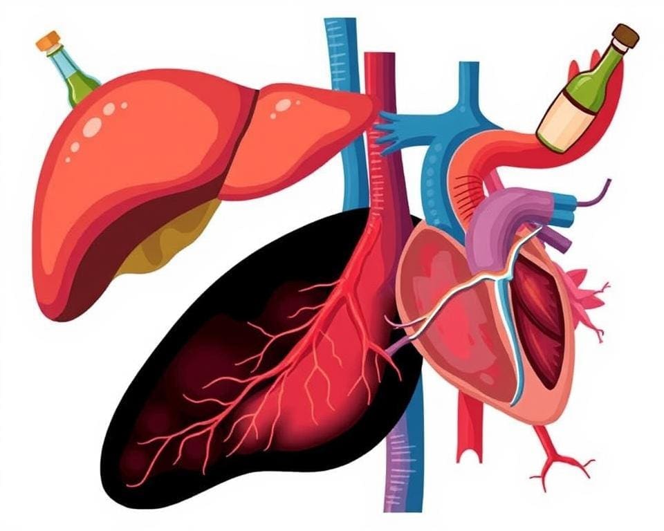 Effecten op de lever en hart- en vaatstelsel door alcoholgebruik