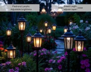 Tuinlampen met een verstelbare helderheidsfunctie