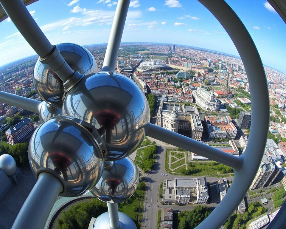 uitzicht op Brussel vanuit het Atomium