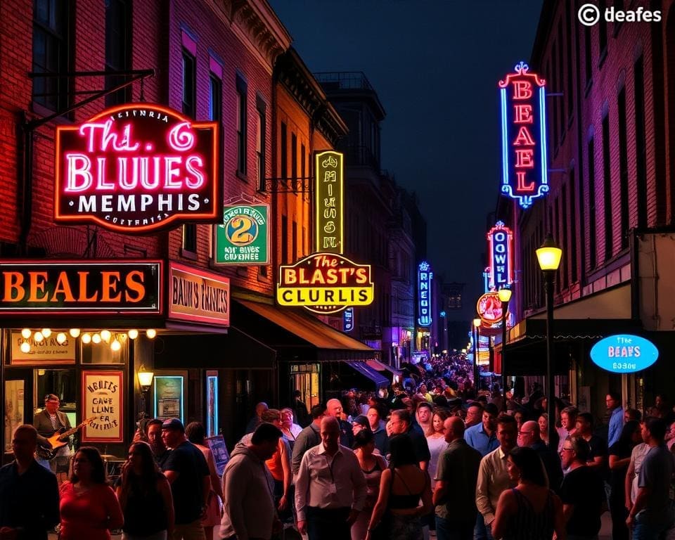 Beale Street en iconische bluesclubs in Memphis