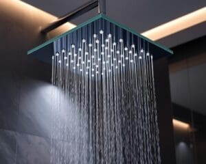 Douchepanelen met een aanpasbare regenstand