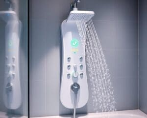 Douchepanelen met een kinderstand voor zachtere straal