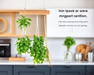 Hangende kruidenrekken met een magnetisch ophangsysteem