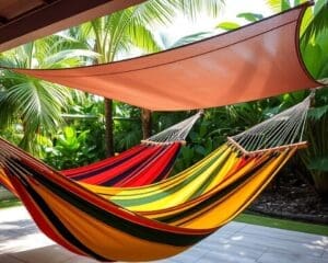 Hangmatten met een ingebouwd zonnescherm