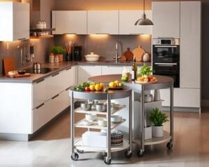 Keukentrolleys die extra werkruimte bieden in de keuken