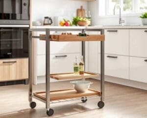 Keukentrolleys met een uitschuifbaar dienblad