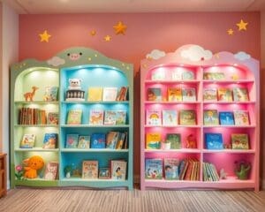 Kinderboekenplanken met een themaontwerp