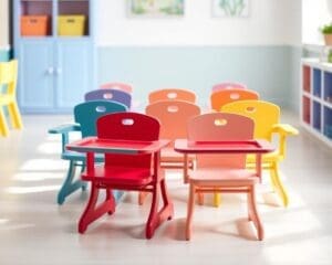 Kinderstoelen met opvouwbare trays voor compact opbergen