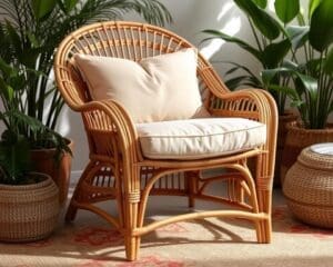 Rieten stoelen met een extra breed zitvlak