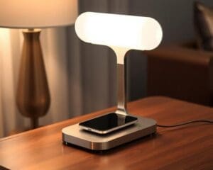 Tafellampen met een ingebouwde draadloze oplader