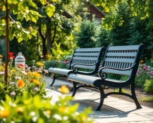 Tuinbanken met een verstelbare rugleuning