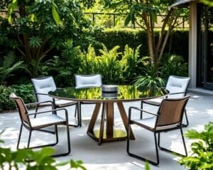 Tuintafels met een draaibaar middenblad