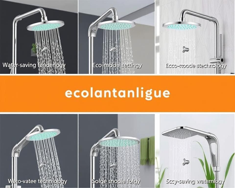 Douchekoppen met een ecostand voor waterbesparing