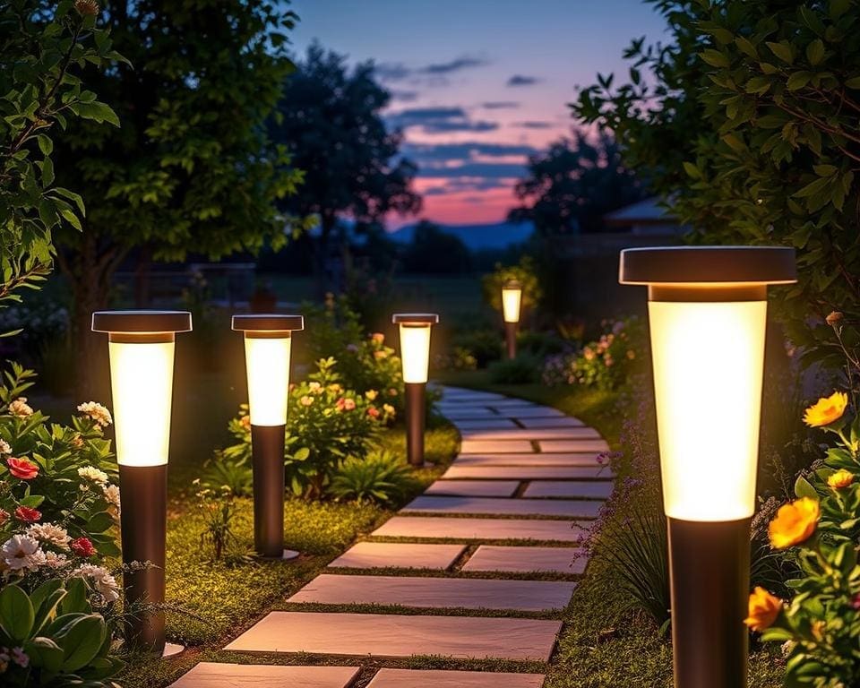 Tuinlampen met een handmatige helderheidsinstelling