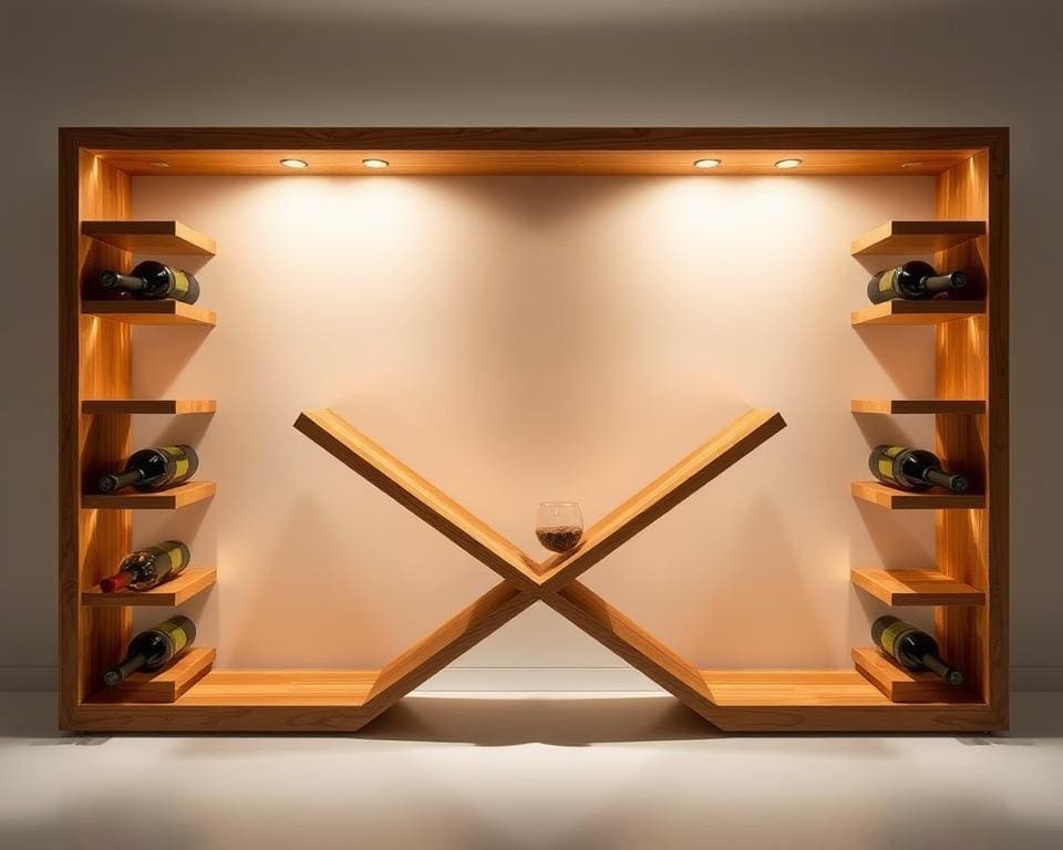 Wijnrekken met een strak houten design